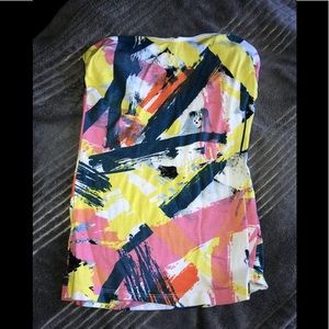 Tube top with spray paint design